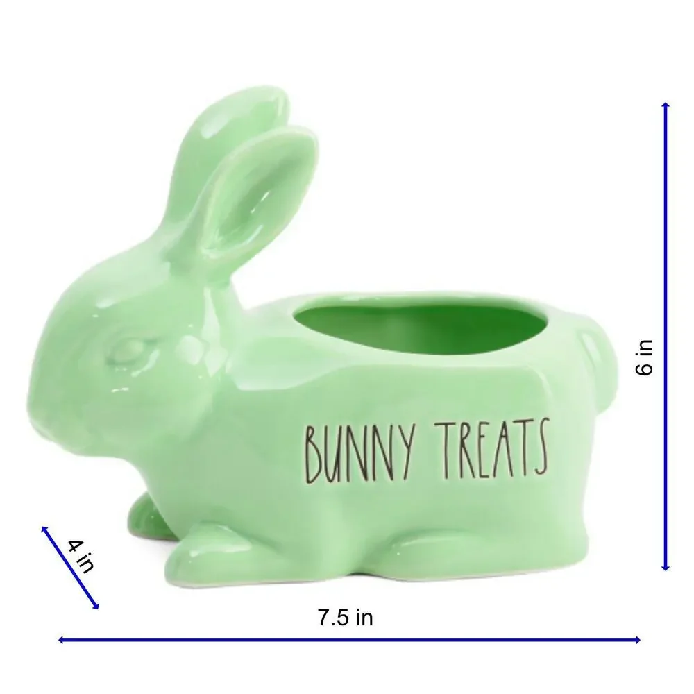 NWT Rae Dunn Ceramic Glazed Finished Bunny Treats Planter
